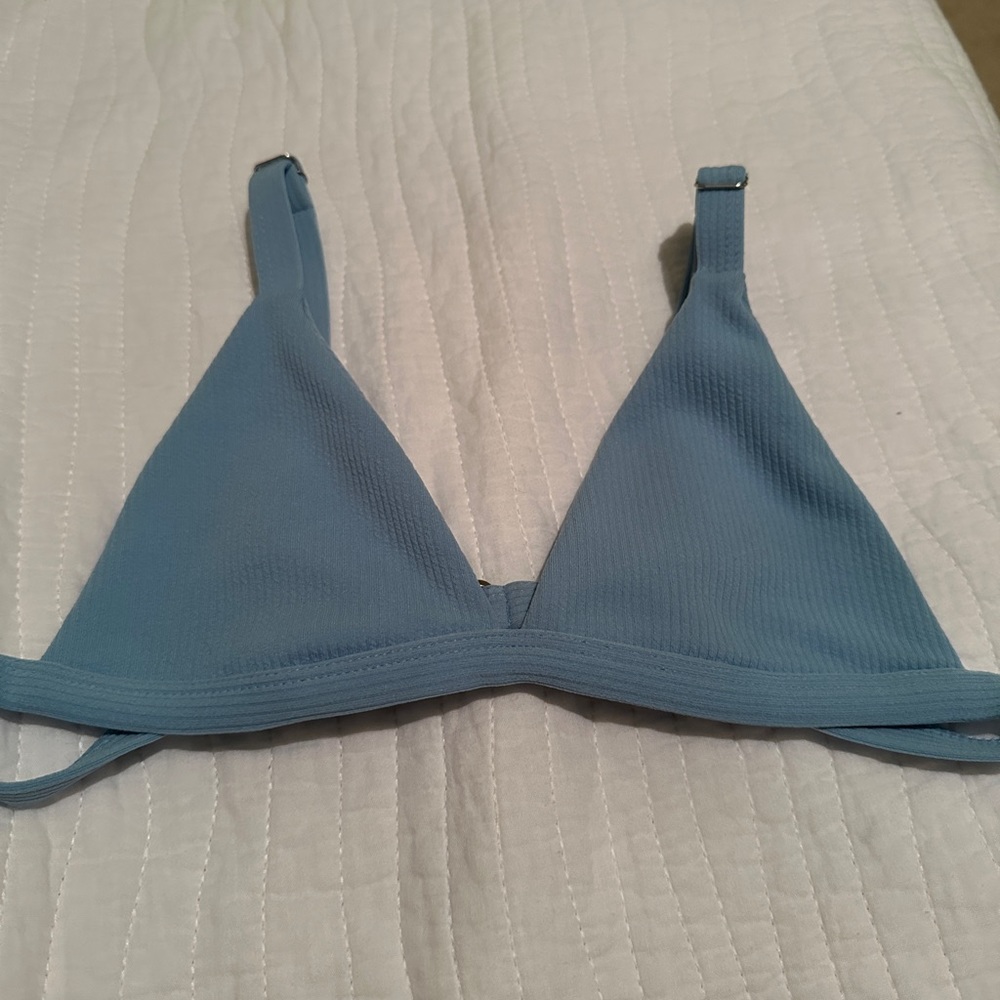 Baby blue triangle bikini top